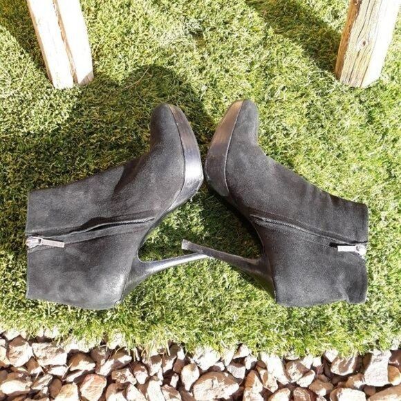 Dior TR1206 Suede Leather Platform‎ Ankle Booties Stiletto Heels Black Sz 37 5.5 - Picture 6 of 15